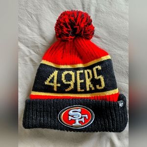 SF 49ers Cuff Pom Beanie